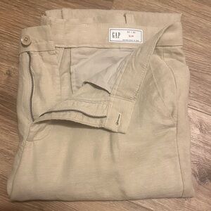 GAP Men's Khaki linen slim pants